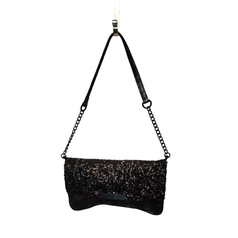 Simply Vera  Wang Sequins Evening Clutch Purse Metallic Accent.